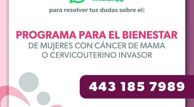 Bedolla abraza causa de mujeres con cáncer; continúa registro al programa