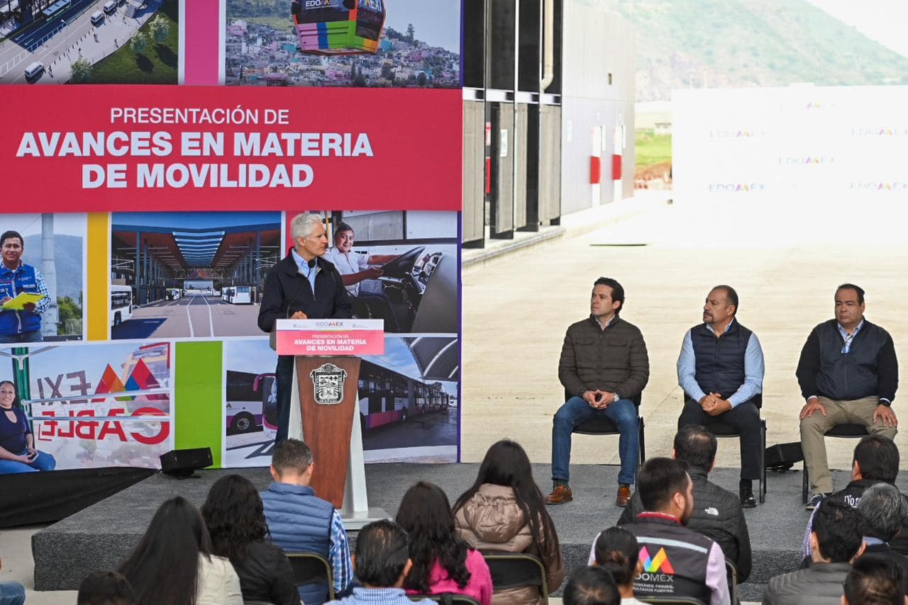 Boletín 194.-Miguel Gutiérrez recibe al Gobernador del Estado de México para la Presentación de Avances de Movilidad, en el Trolebús