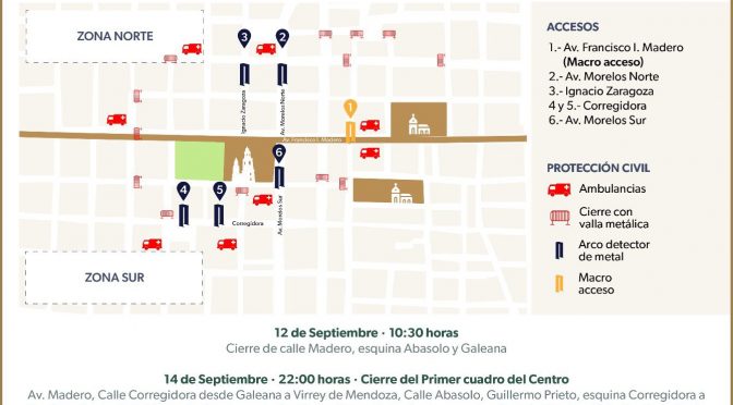 Por fiestas patrias, este martes inician cortes viales en Centro Histórico de Morelia