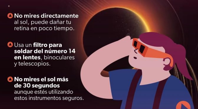 Atiende estas recomendaciones para observar el eclipse solar: SSM