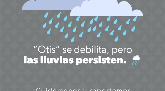 Michoacán, sin afectaciones por Otis; se registran lluvias ligeras: PC