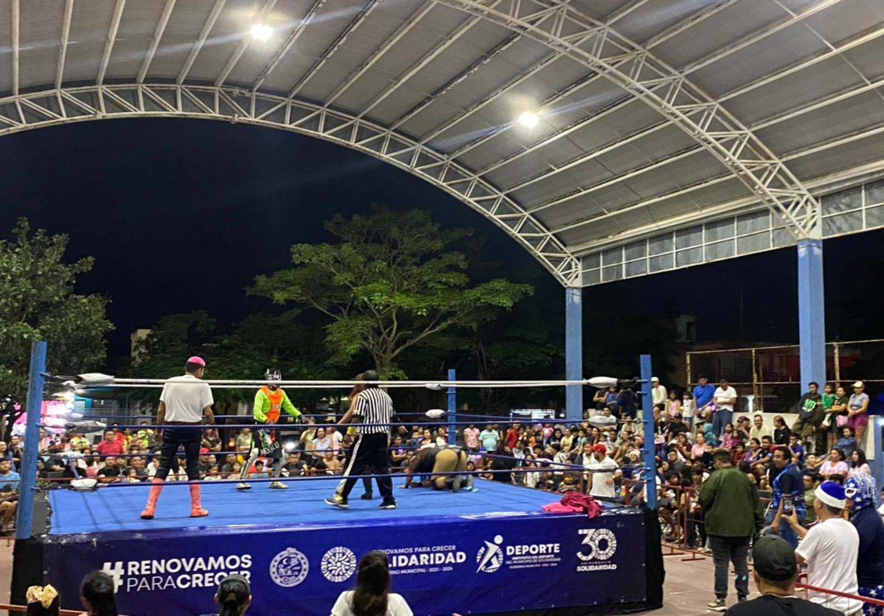 Espectacular cierre de año del programa “Lucha Libre en tu Colonia” en Solidaridad – H. Ayuntamiento de Solidaridad