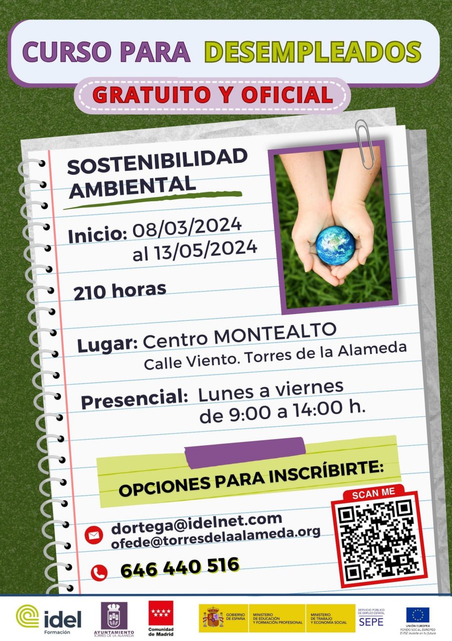 Cursos gratuitos destinados a personas que estén desempleadas.