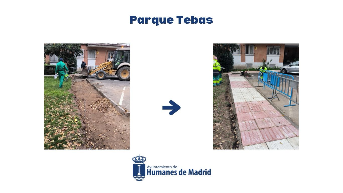 La Concejalía de Mantenimiento Urbano continúa con los trabajos diarios de arreglo de aceras a lo largo del municipio